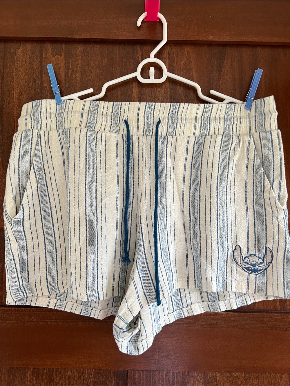 Stitch Striped Blue & White Drawstring Women’s Shorts